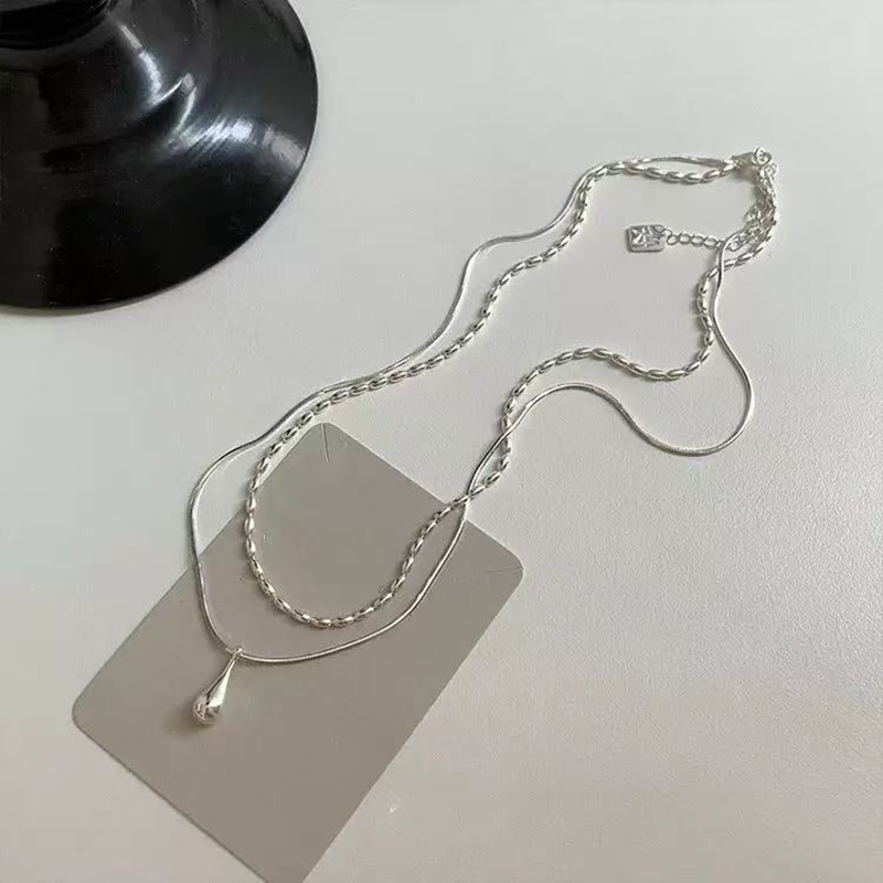 Layered Necklace Set - Real 925 Sterling Silver Double Layered