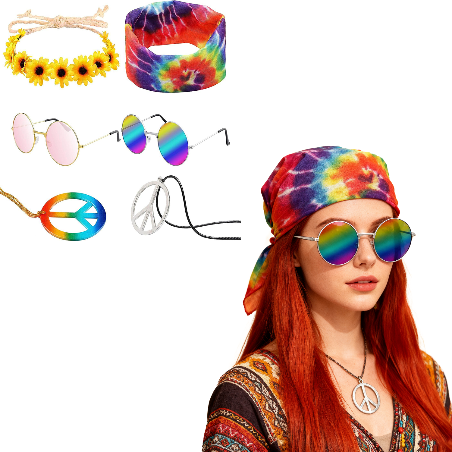 Women Accessories Logo - PESENAR Hippie clothing accessories: headscarves sunglasses