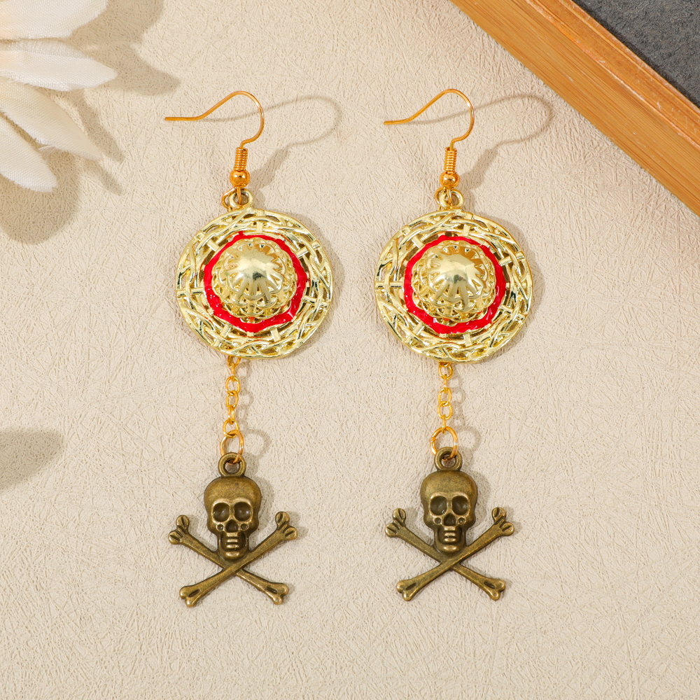 Women'S Vintage Accessories - One Piece Luffy Anime Skull Dangle