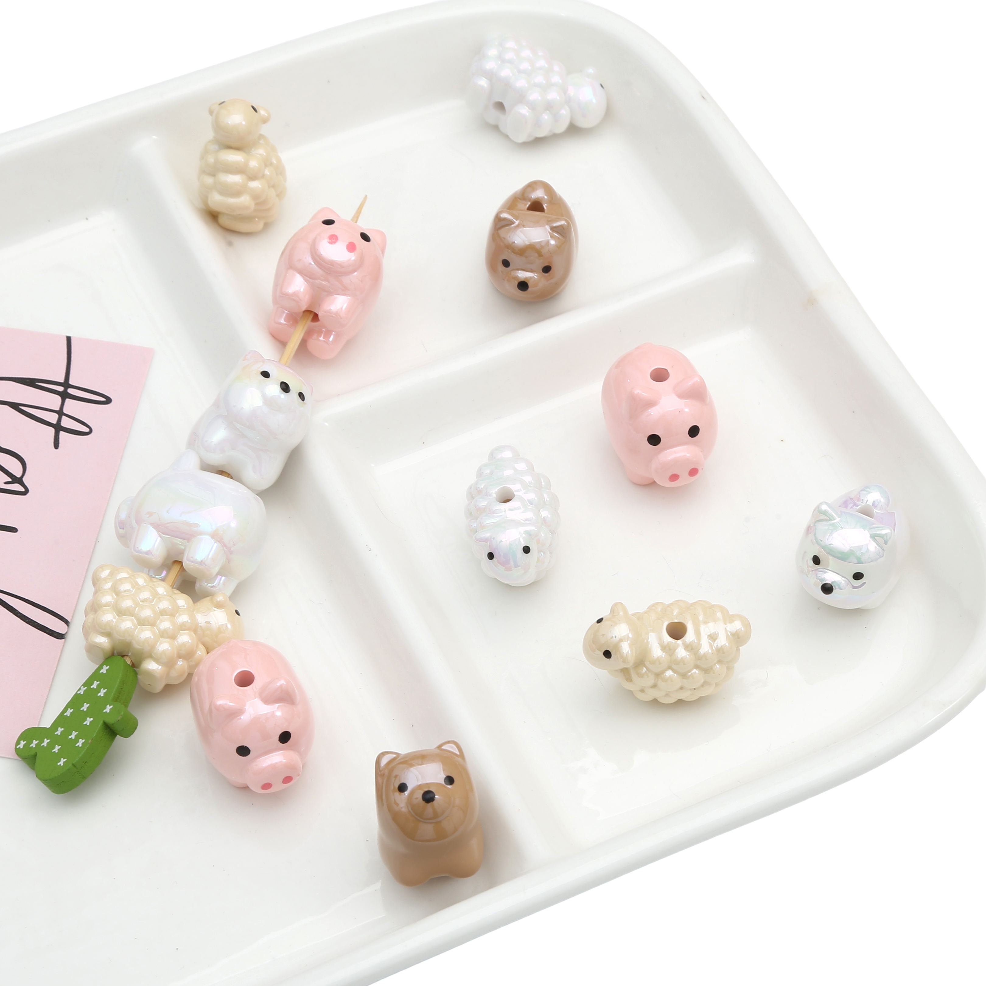 Women Accessories For Hand - Acrylic Animal Beads Sheep Pig UV