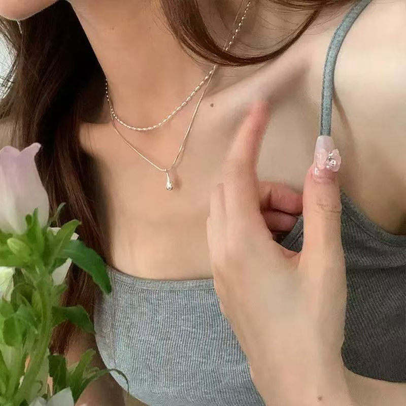 Real 925 Sterling Silver Doubl - Layered Necklace Set recensione e prezzo