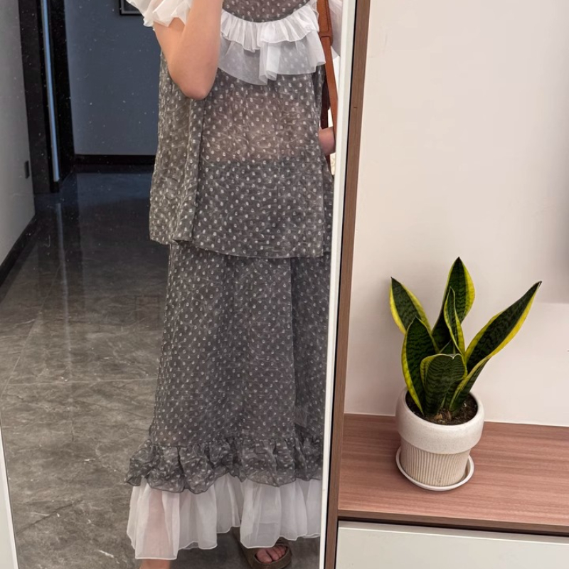 Vintage Design Gray Polka Dot  - Layered Necklace Set recensione e prezzo