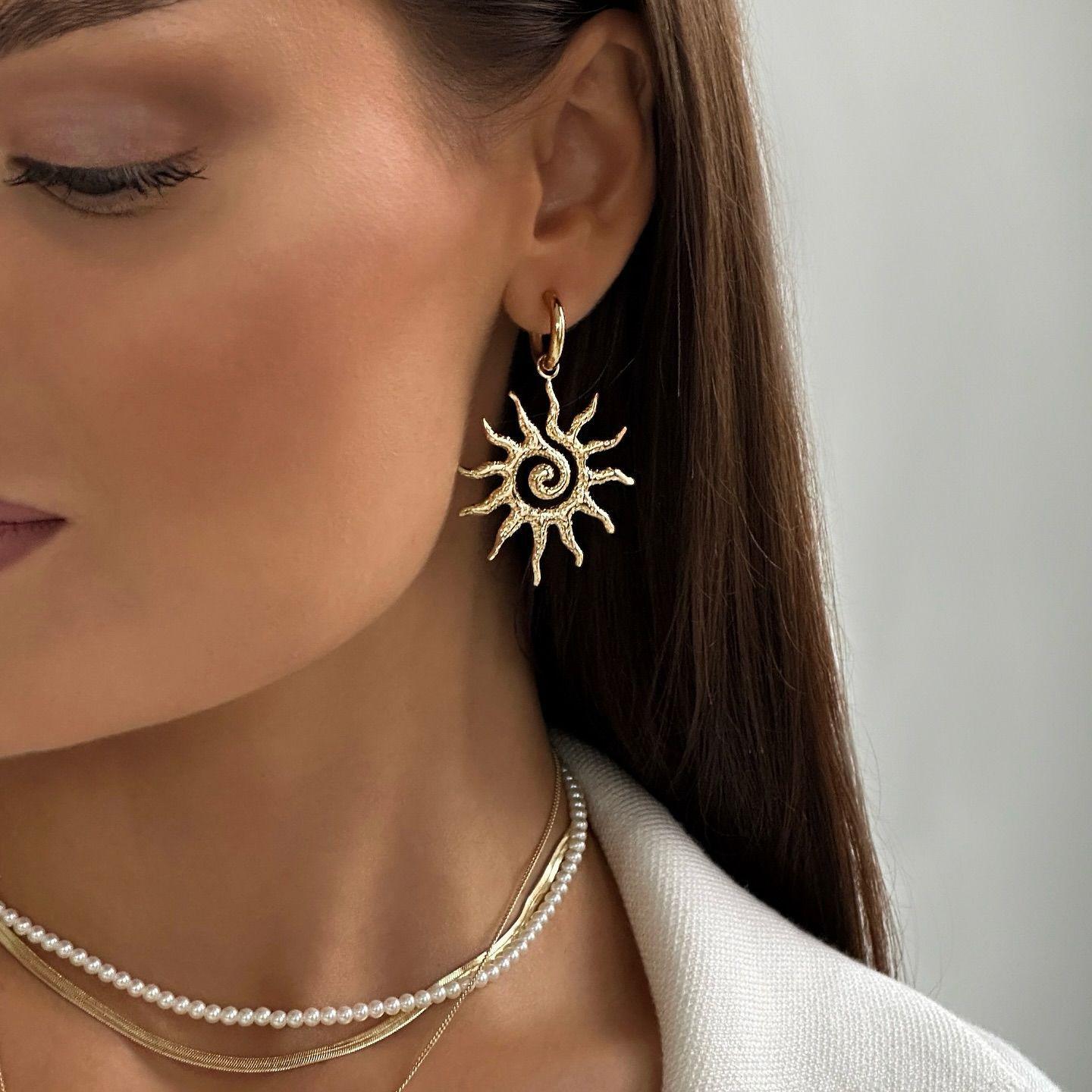Sunflower Earrings Light Luxur - Women'S Accessories Online Shopping recensione e prezzo