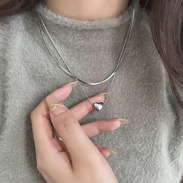 925 Sterling Silver Double Lay - Layered Necklace Set recensione e prezzo
