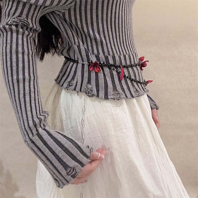 Vintage Red Flower Waist Chain - Women Jewelry Accessories For Black Dress recensione e prezzo