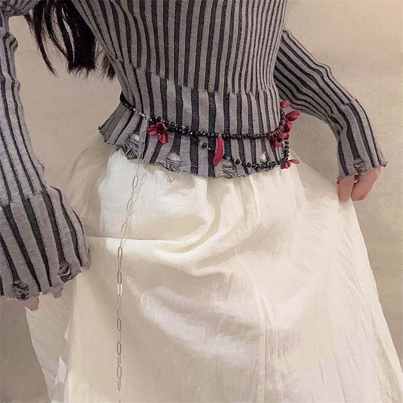 Vintage Red Flower Waist Chain - Women Jewelry Accessories For Black Dress recensione e prezzo