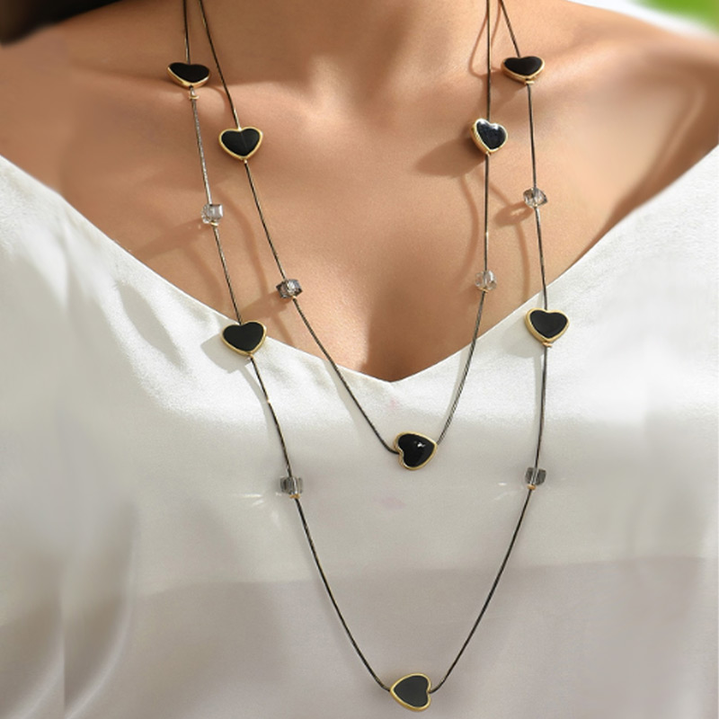 Multi Layers Black Beads Chain - Women Jewelry Accessories For Black Dress recensione e prezzo