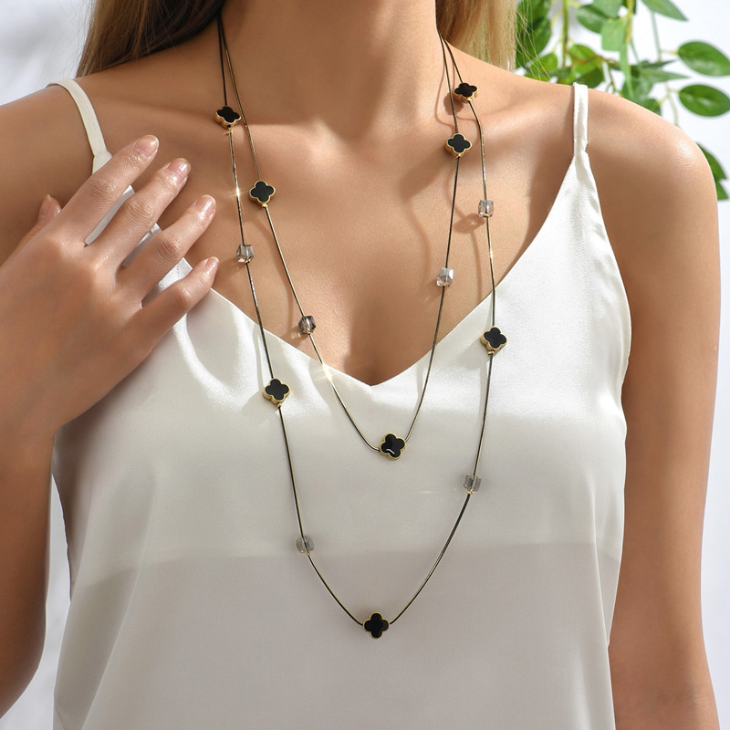 Multi Layers Black Beads Chain - Women Jewelry Accessories For Black Dress recensione e prezzo