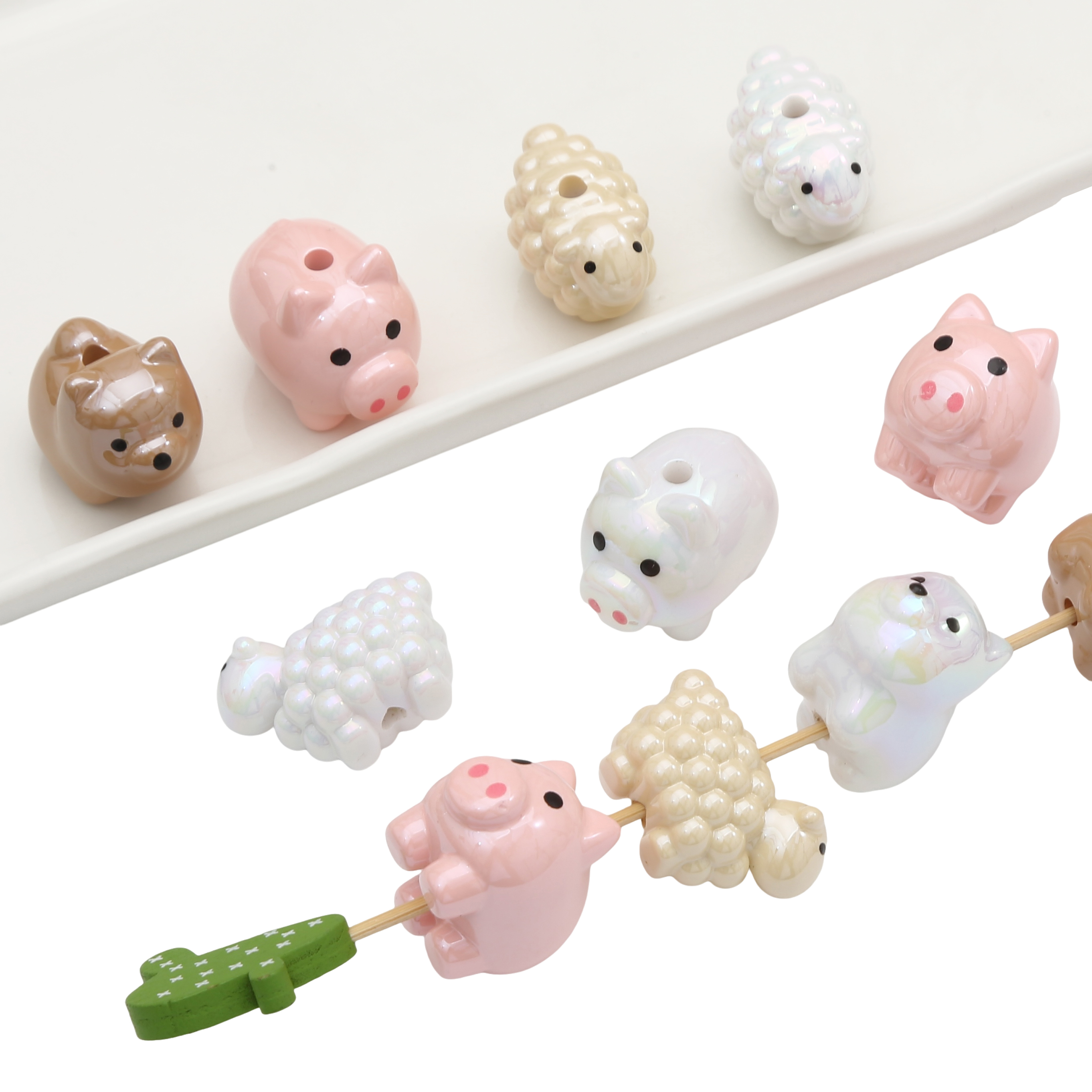 Acrylic Animal Beads Sheep Pig - Women Accessories For Hand recensione e prezzo