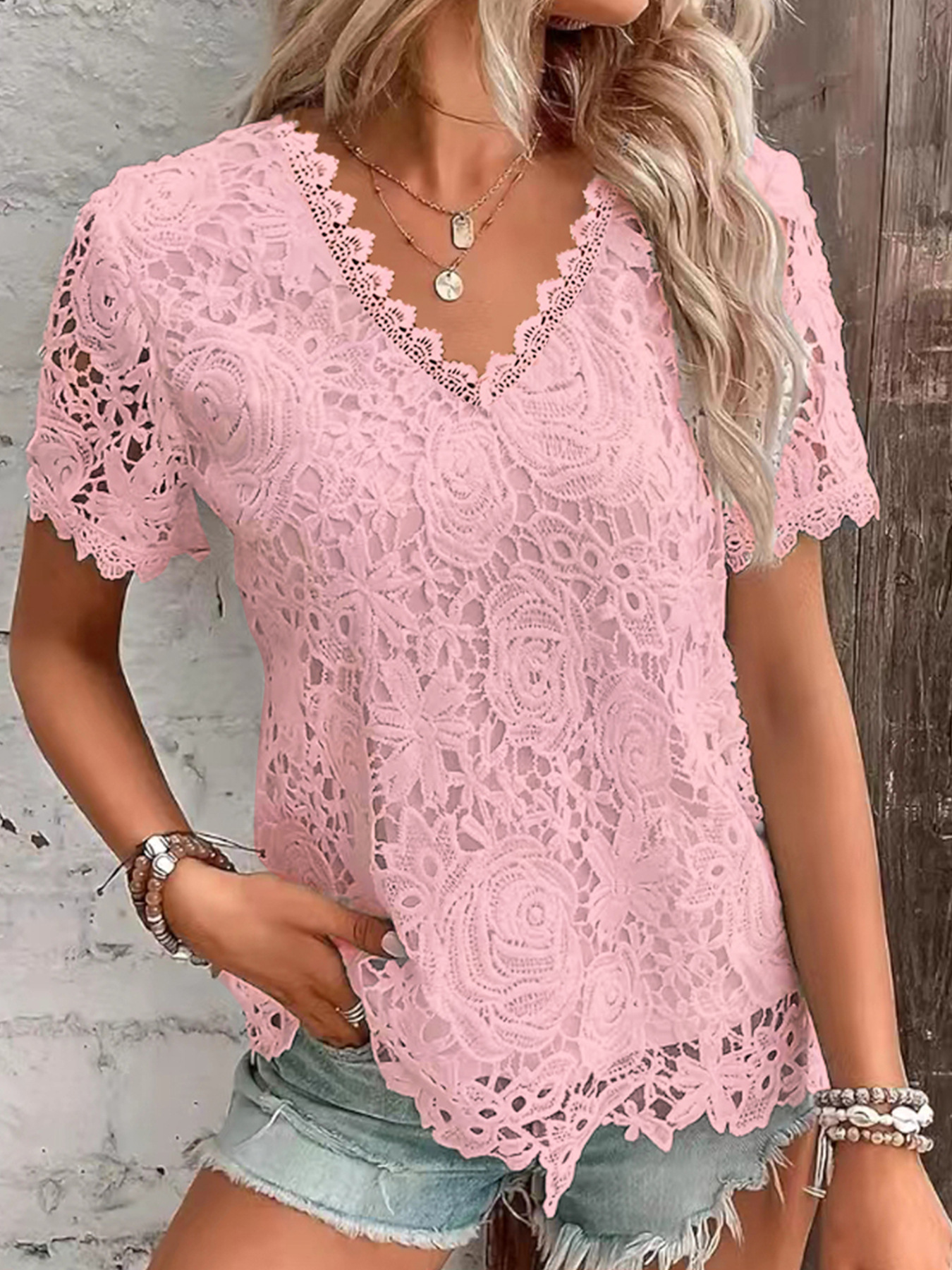 Summer Women's Shirt White Sho - Layered Necklace Set recensione e prezzo