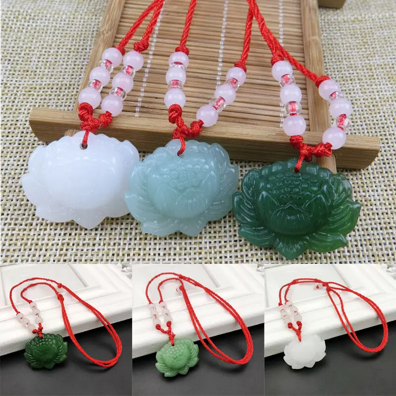Natural Green Jade Lotus Penda - Women Accessories For Hand recensione e prezzo