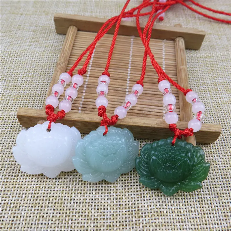 Natural Green Jade Lotus Penda - Women Accessories For Hand recensione e prezzo