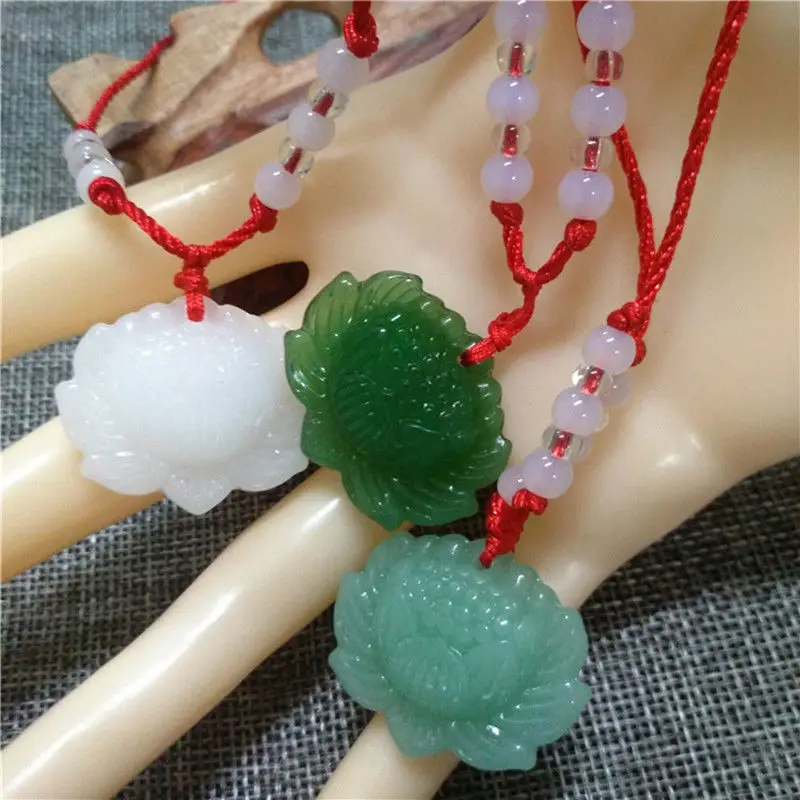 Natural Green Jade Lotus Penda - Women Accessories For Hand recensione e prezzo