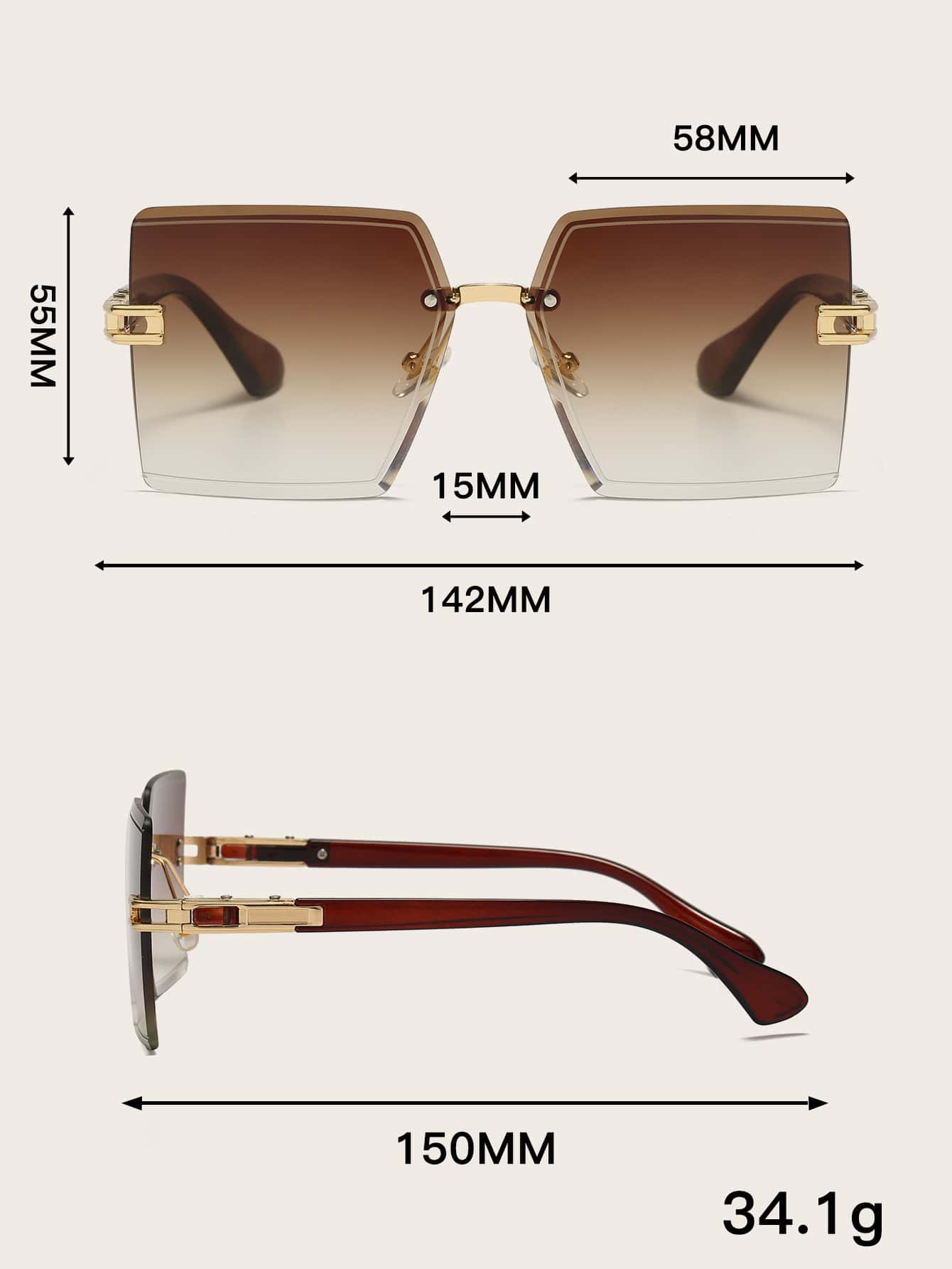 Rimless Ombre Lens Fashion Sun - Women'S Vintage Accessories recensione e prezzo