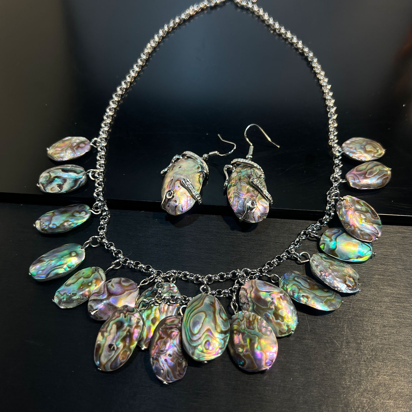 Set Jewelry Abalone white blac - Women Jewelry Accessories For Black Dress recensione e prezzo