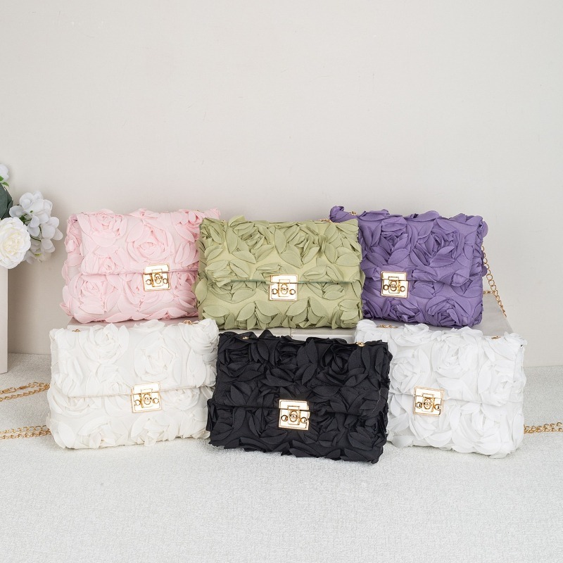3D Rose Floral Satin Evening B - Women'S Accessories Purse recensione e prezzo