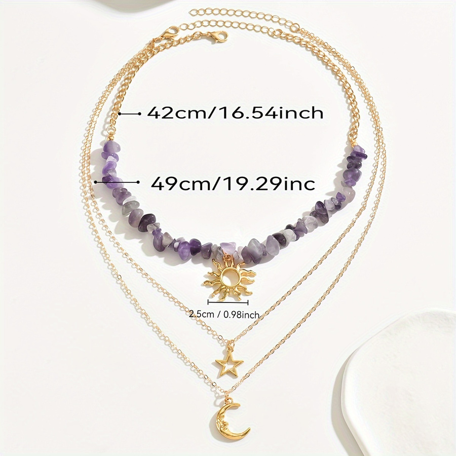 2pcs Set Fashion Natural Stone - Layered Necklace Set recensione e prezzo