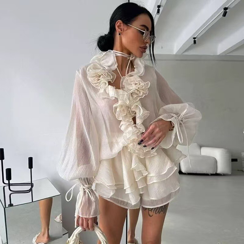 Elegant Multi-Layer Ruffles Fl - Layered Necklace Set recensione e prezzo