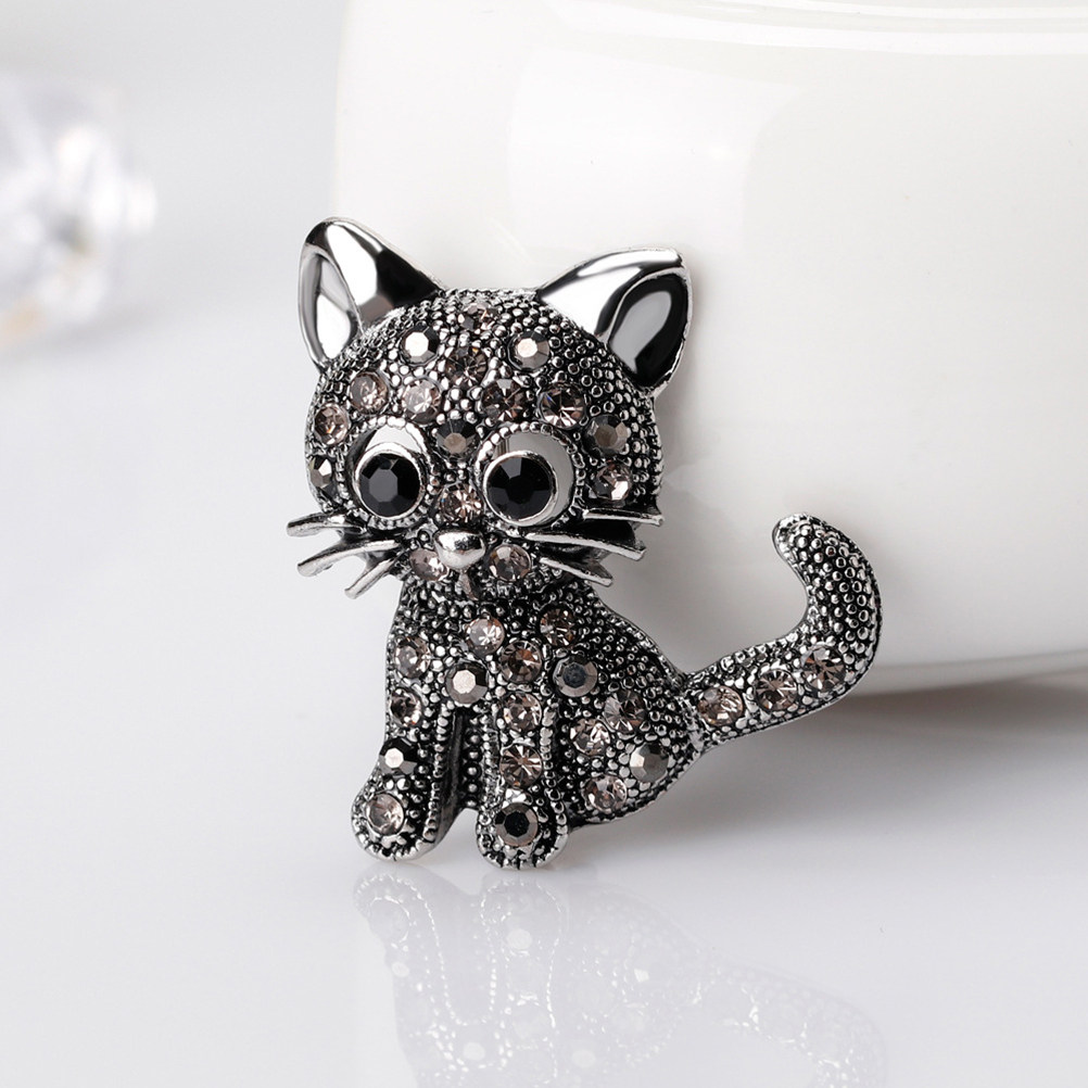 Sparkling Rhinestone Cat Brooc - Women Jewelry Accessories For Black Dress recensione e prezzo