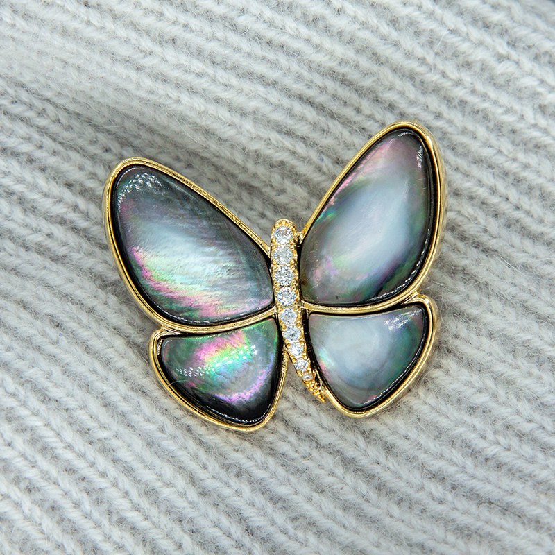 Natural Shell Butterfly Brooch - Women Jewelry Accessories For Black Dress recensione e prezzo