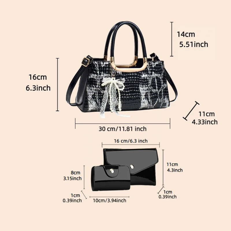 Women's Handbag Set, Crocodile - Women Accessories Gift Set recensione e prezzo