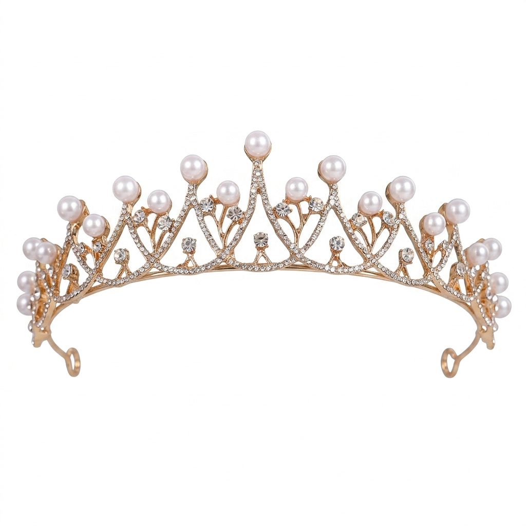 Bridal Crown Headpiece Pearl L - Women'S Vintage Accessories recensione e prezzo