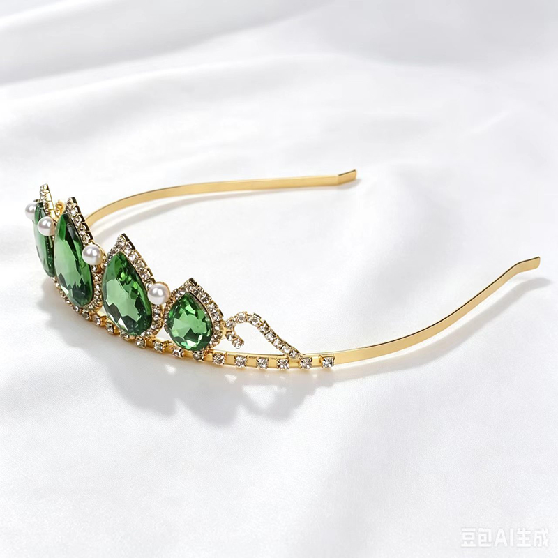 Green Water Drop Rhinestone Cr - Women'S Vintage Accessories recensione e prezzo