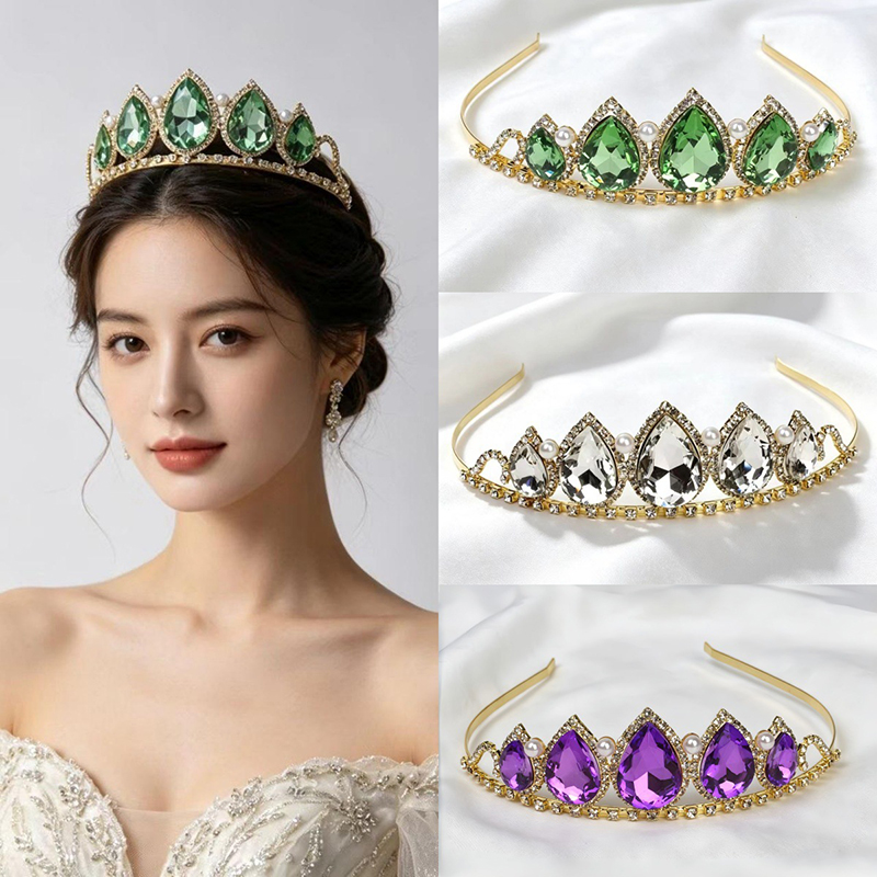 Green Water Drop Rhinestone Cr - Women'S Vintage Accessories recensione e prezzo
